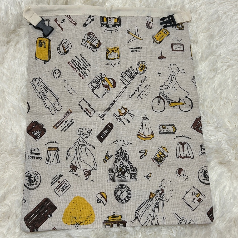 Patterned Garment Bag with Yellow Accents